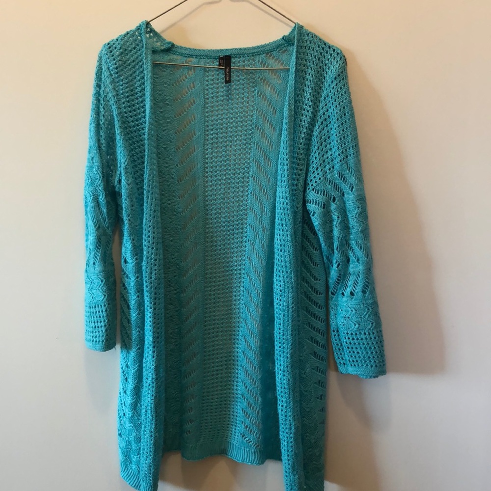 Teal Cardigan 3/4 sleeve